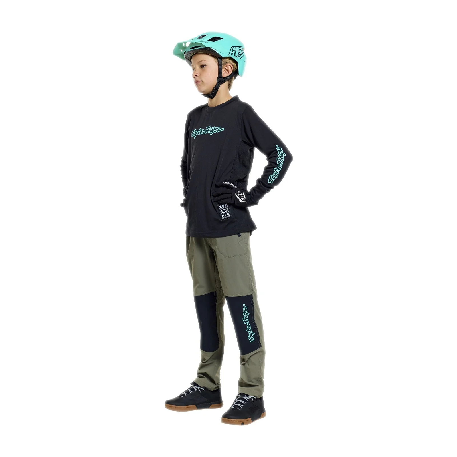 Maillot TROY LEE DESIGNS SKYLINE RIDE SIGNATURE Junior Manches Longues Noir/Vert - Image 4
