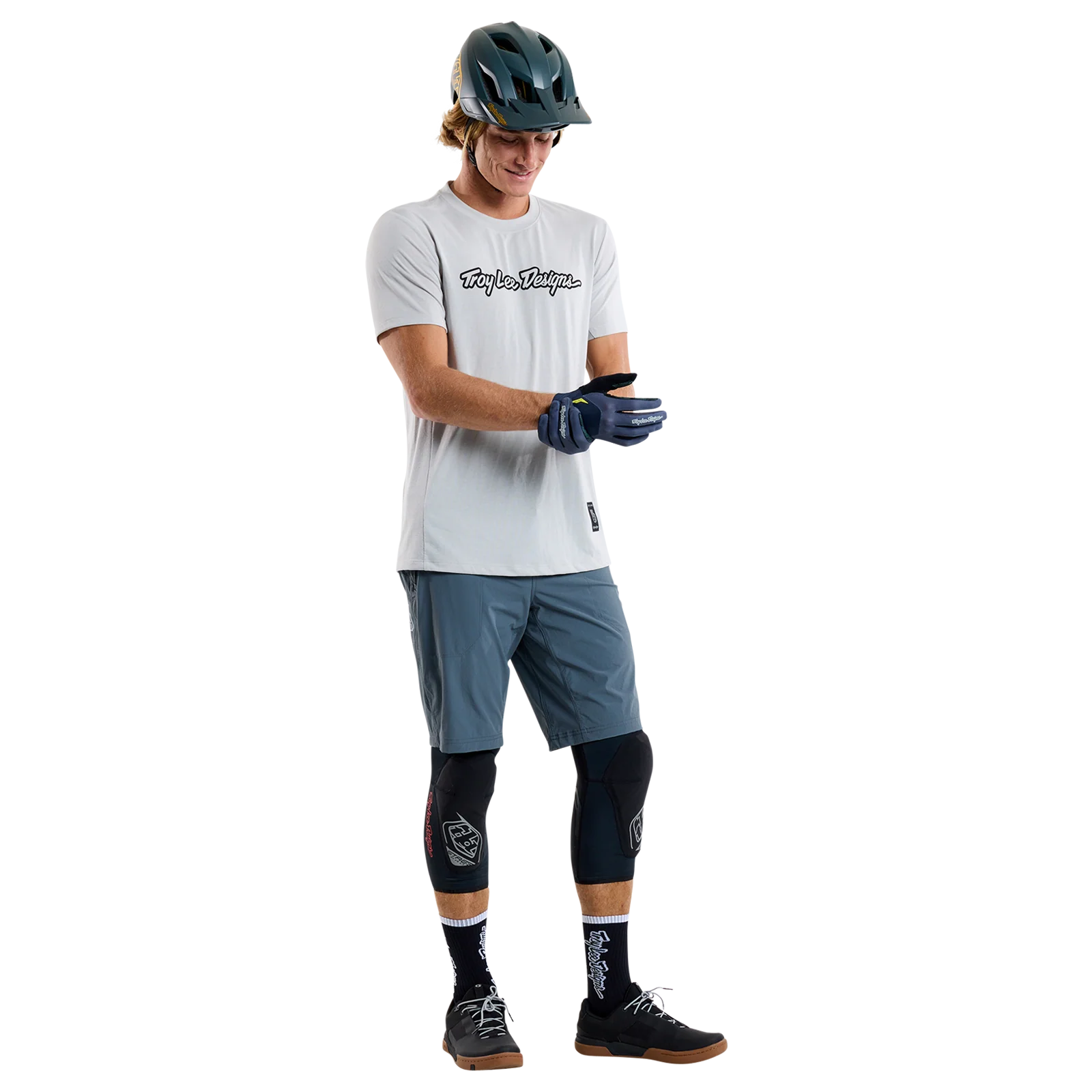 Maillot TROY LEE DESIGNS SKYLINE RIDE TEE SIGNATURE Manches Courtes Gris - Image 4