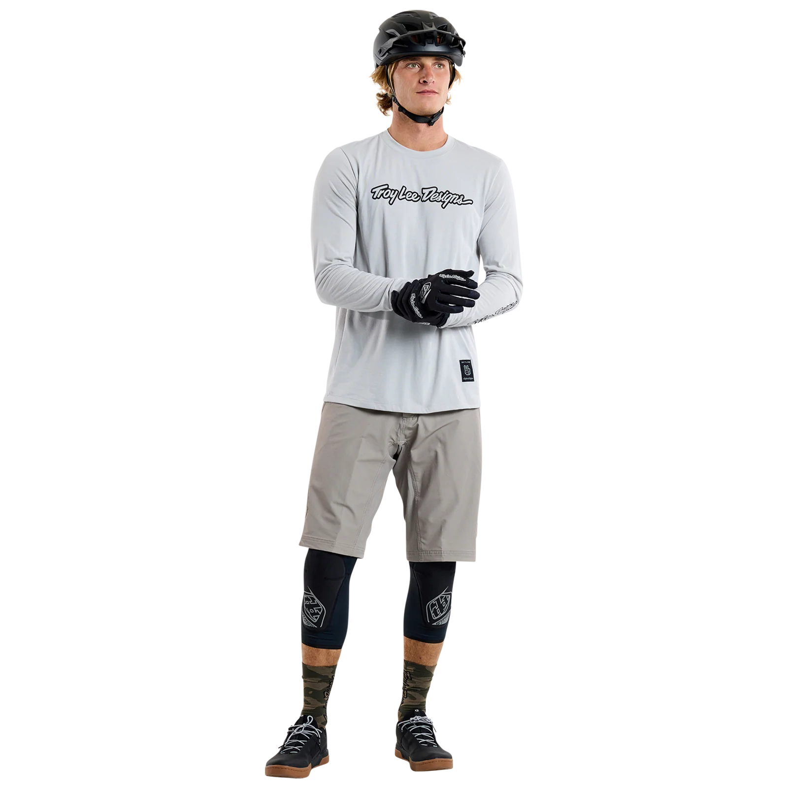 Maillot TROY LEE DESIGNS SKYLINE RIDE TEE SIGNATURE Manches Longues Gris - Image 11