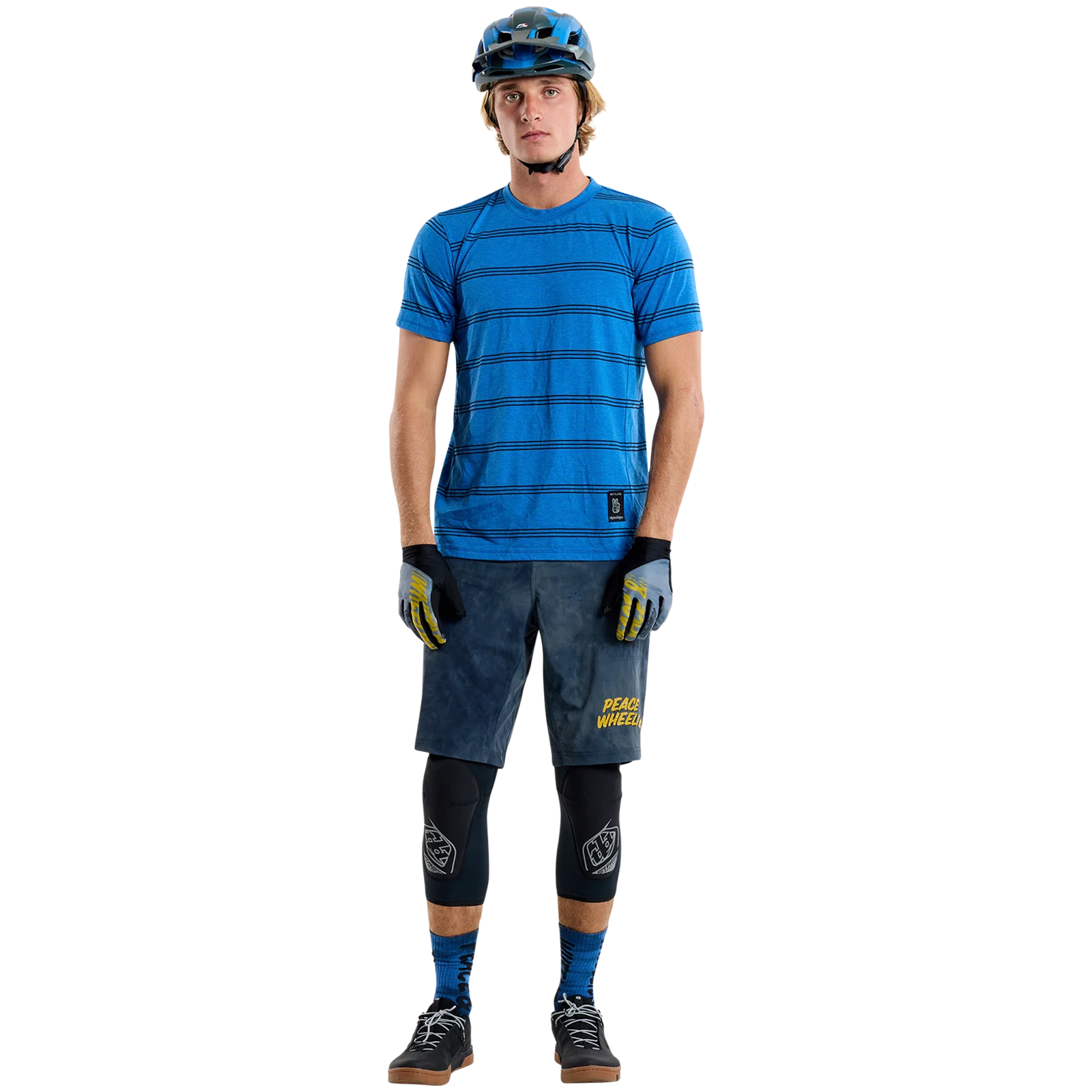 Maillot TROY LEE DESIGNS SKYLINE RIDE TEE WASH OUT Manches Courtes Bleu - Image 4