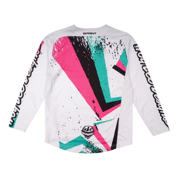 Maillot TROY LEE DESIGNS SPRINT FULL PULL Junior Manches Longues Blanc - Image 5