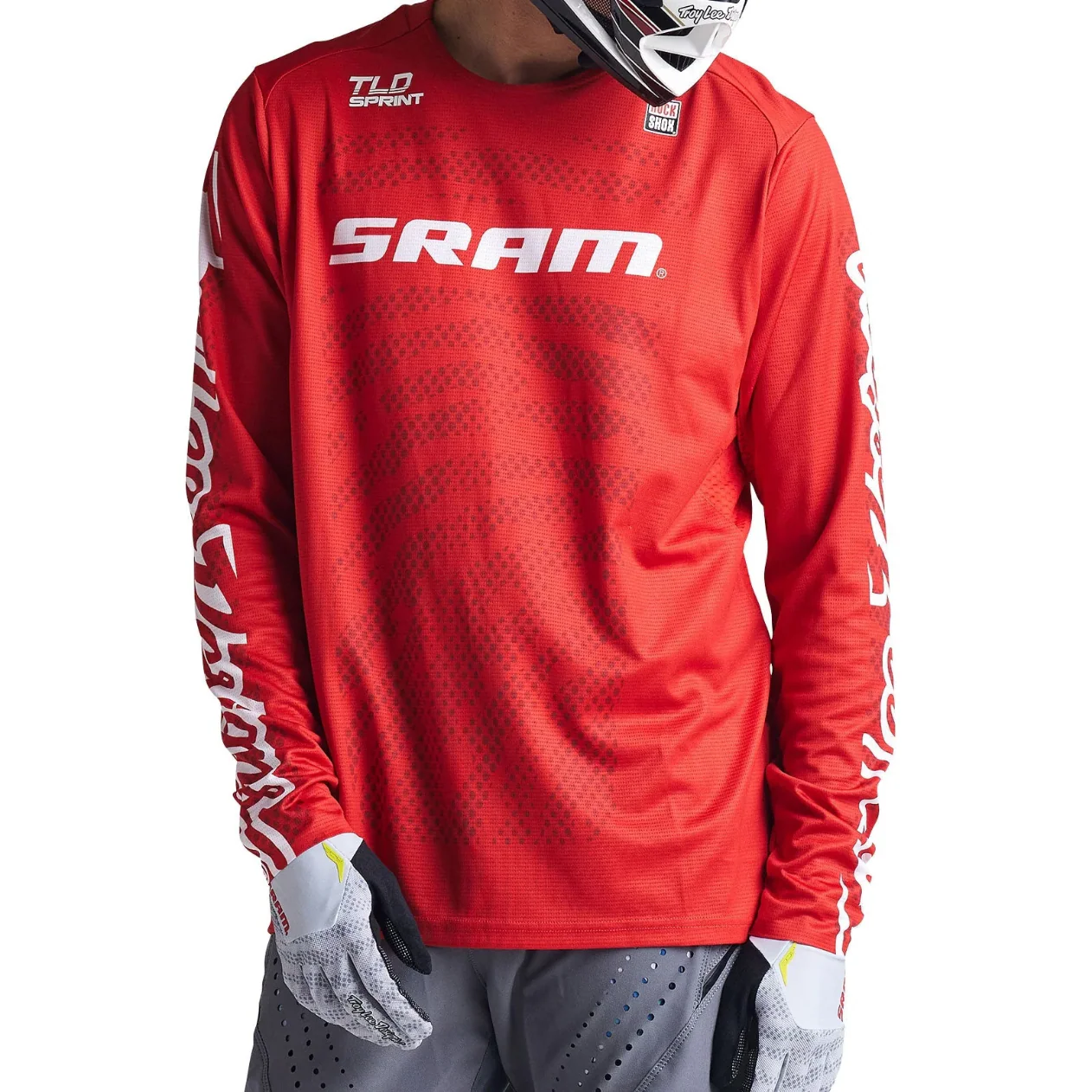 Maillot TROY LEE DESIGNS SPRINT SRAM Manches Longues Rouge - Image 7