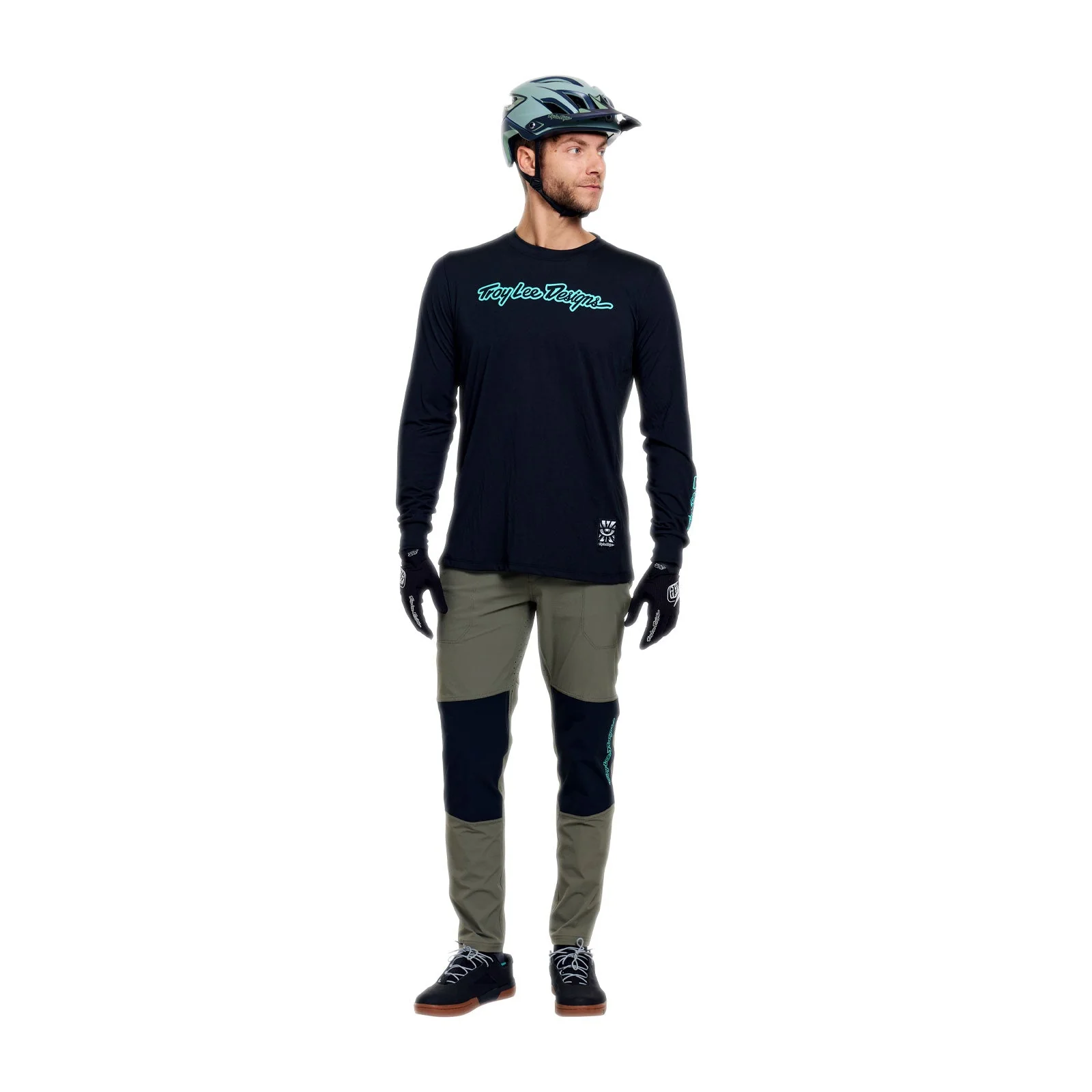 Maillot TROY LEE DESIGNS SKYLINE RIDE SIGNATURE Manches Longues Noir/Turquoise - Image 3