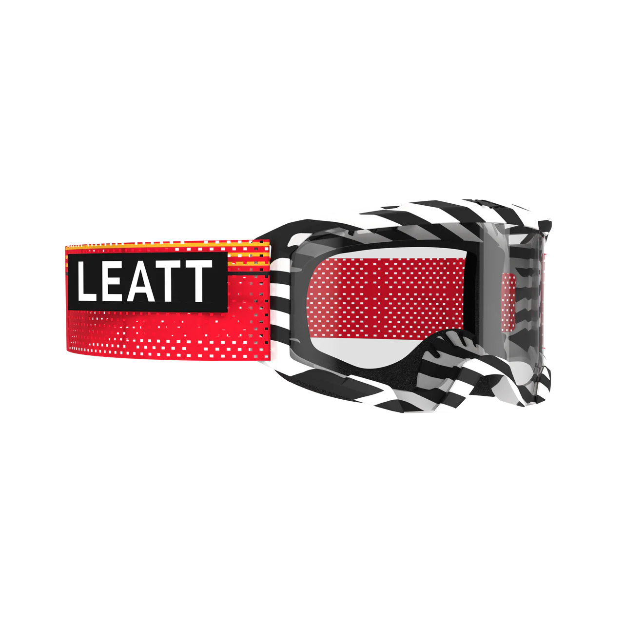Masque LEATT VELOCITY 4.0 MTB X-FLOW Stripe Noir/Blanc/rouge Écran Transparent