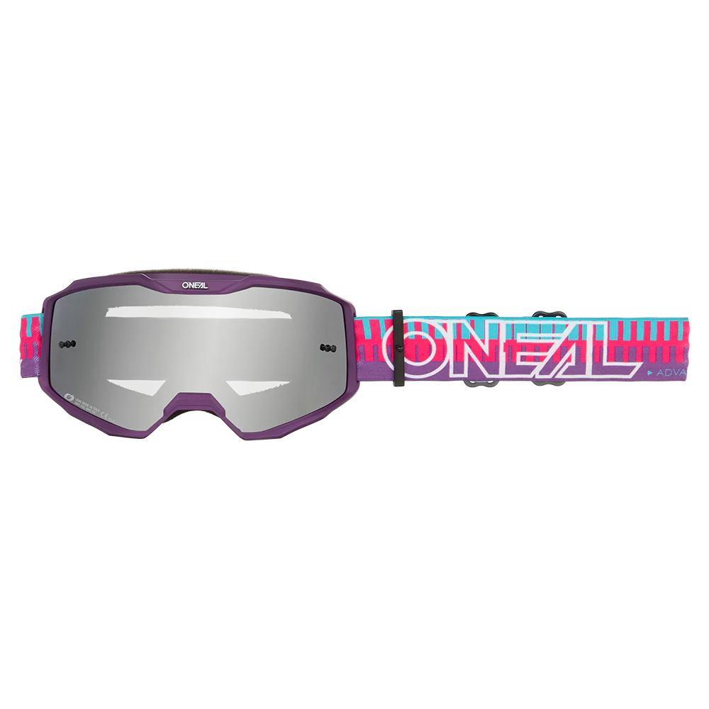 Masque O'NEAL B-10 STRIPED Rose/Violet Écran Silver Mirror