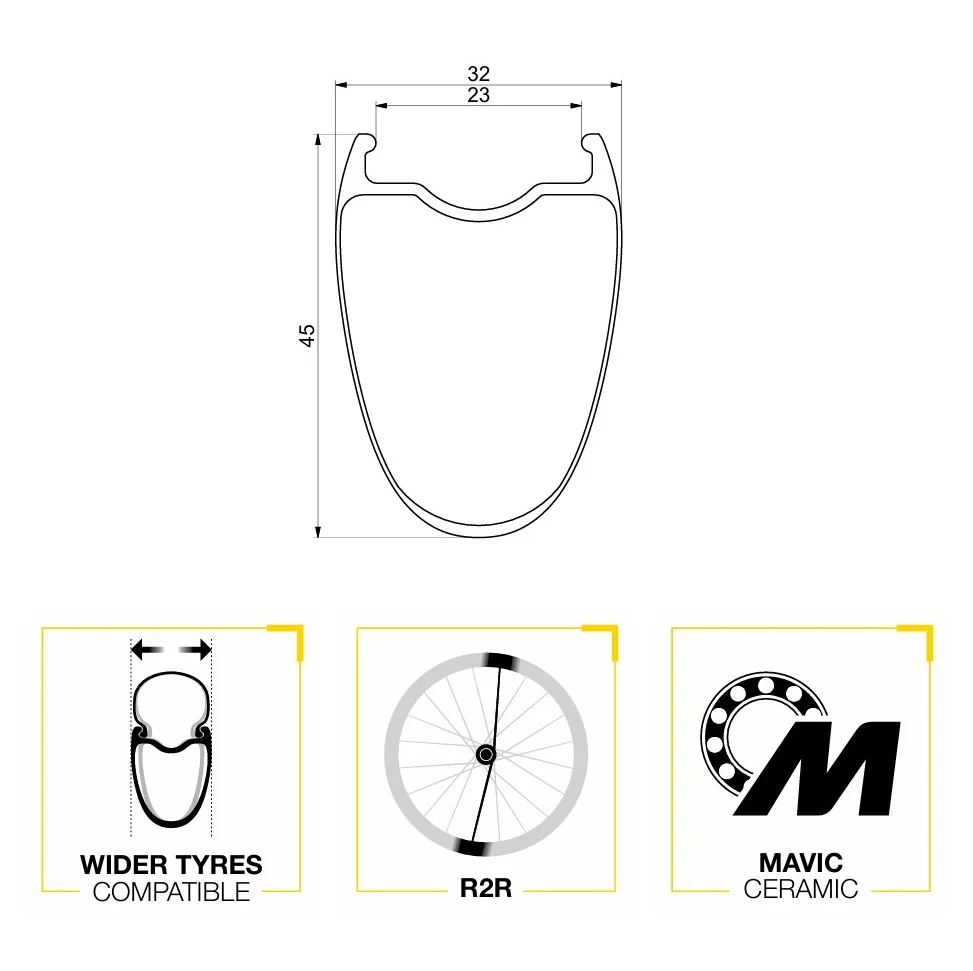 Roue Avant MAVIC COSMIC ULTIMATE 45 DISC Tubeless Ready (Center Lock) - Image 5