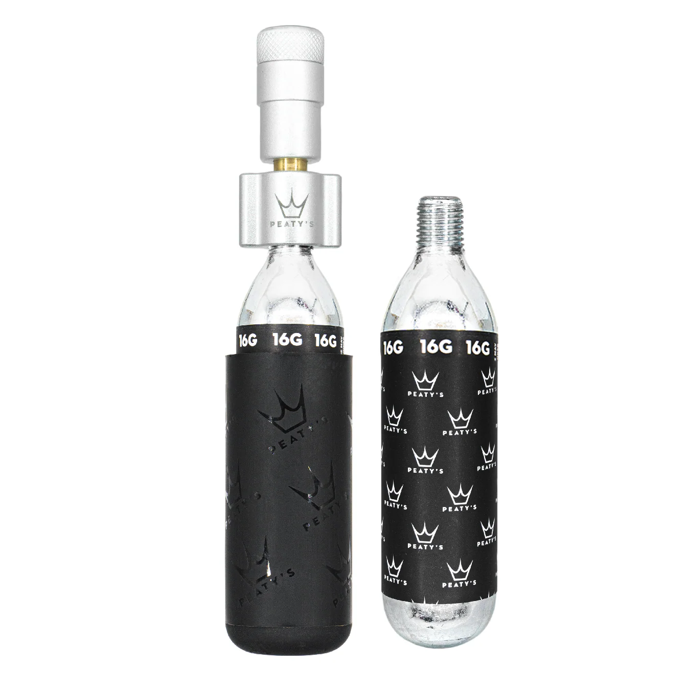 Percuteur CO2 PEATY'S HOLESHOT ROAD/GRAVEL + 2 Cartouches CO2 Filetée 16 g Silver