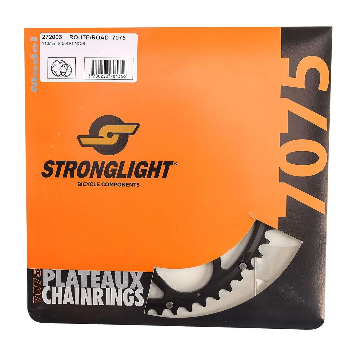 Plateau Extérieur 9/10V STRONGLIGHT ALU 7075 Type S 110 mm Noir - Image 3