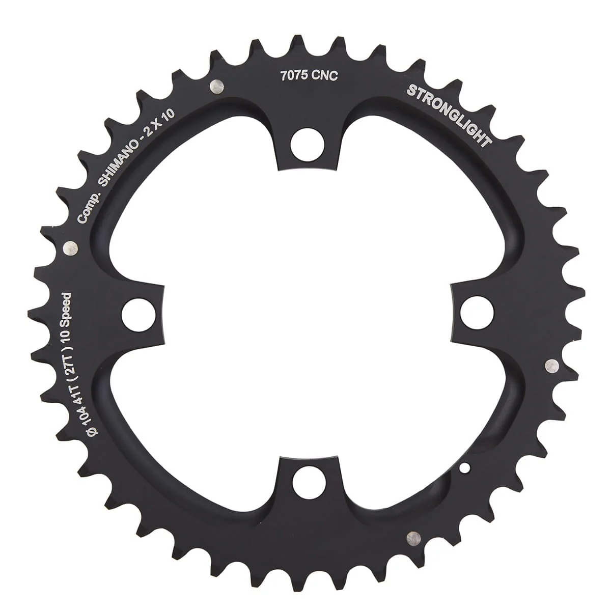 Plateau Extérieur STRONGLIGHT ALU 7075 10V Double 4 Trous 104mm