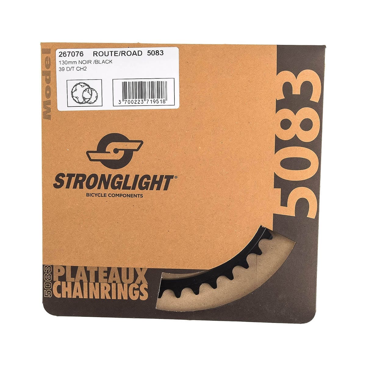 Plateau Intérieur 9/10V STRONGLIGHT ALU 5083 TYPE S 130mm noir - Image 3