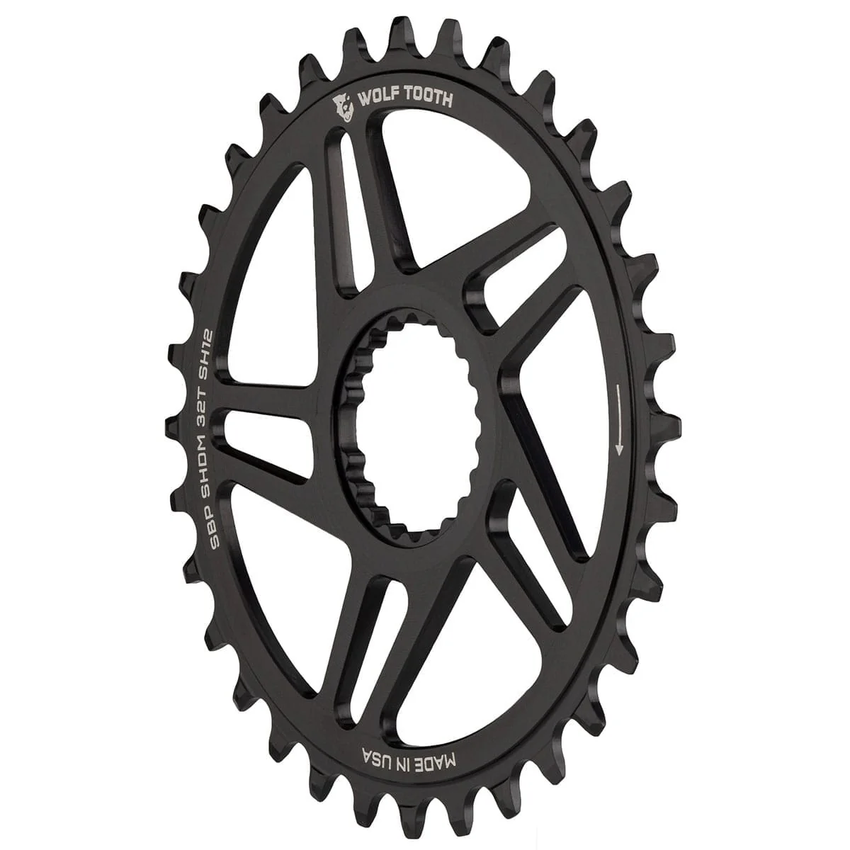 Plateau Mono WOLF TOOTH BOOST 12V Shimano Direct Mount Offset 3mm Noir - Image 2