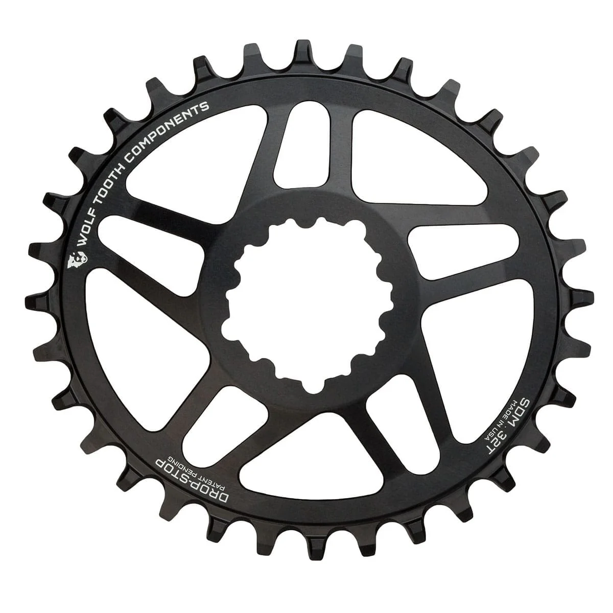 Plateau Mono Oval WOLF TOOTH ELLIPTICAL 10/11/12V Sram Direct Mount Offset 6mm Noir