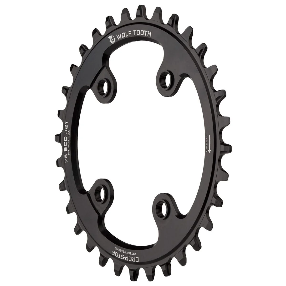 Plateau Mono WOLF TOOTH 76 BCD 10/11/12V Sram XX1/Specialized STOUT 4 Trous 76mm Noir - Image 2