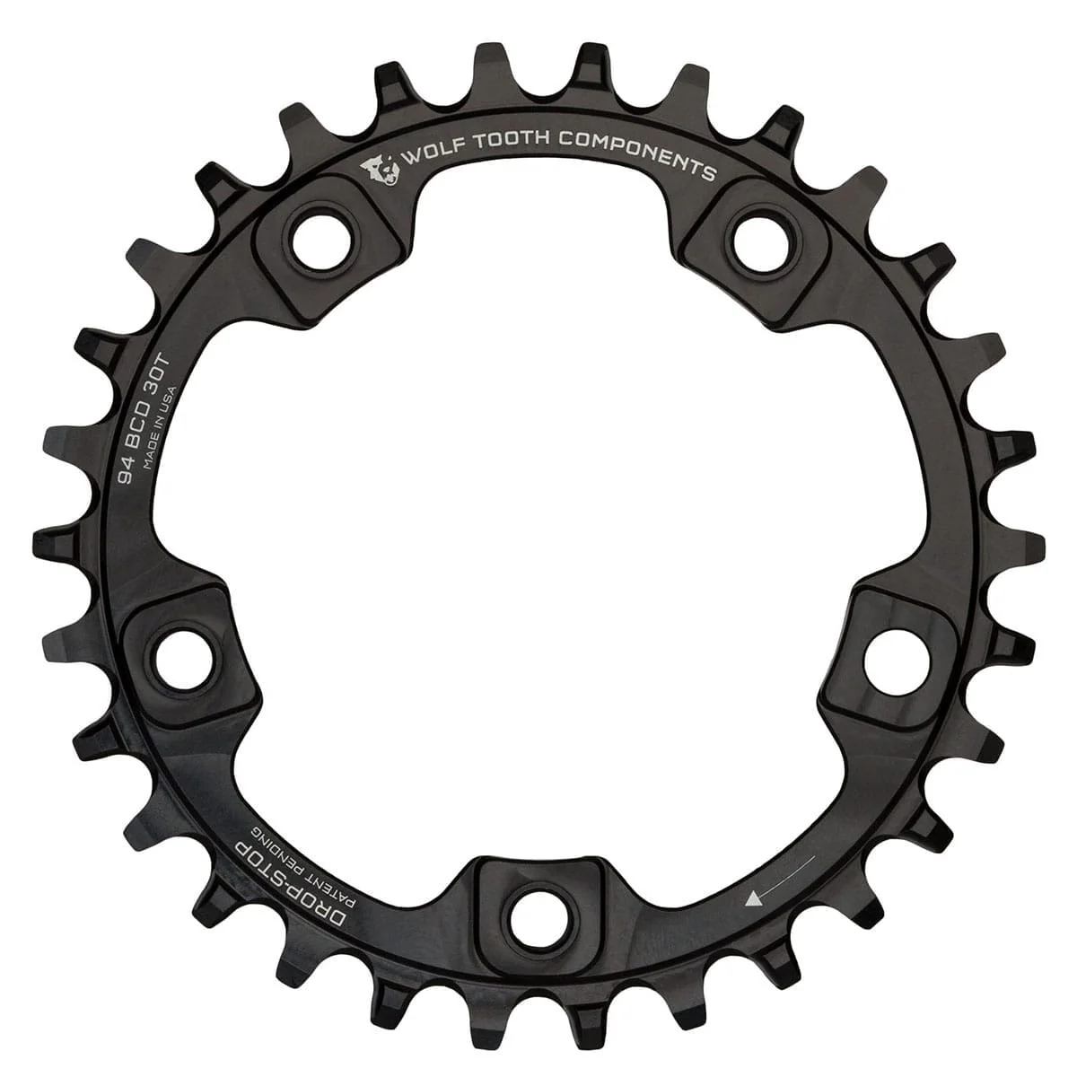 Plateau Mono WOLF TOOTH 94 BCD 9/10/11/12V 5 Trous 94mm Noir
