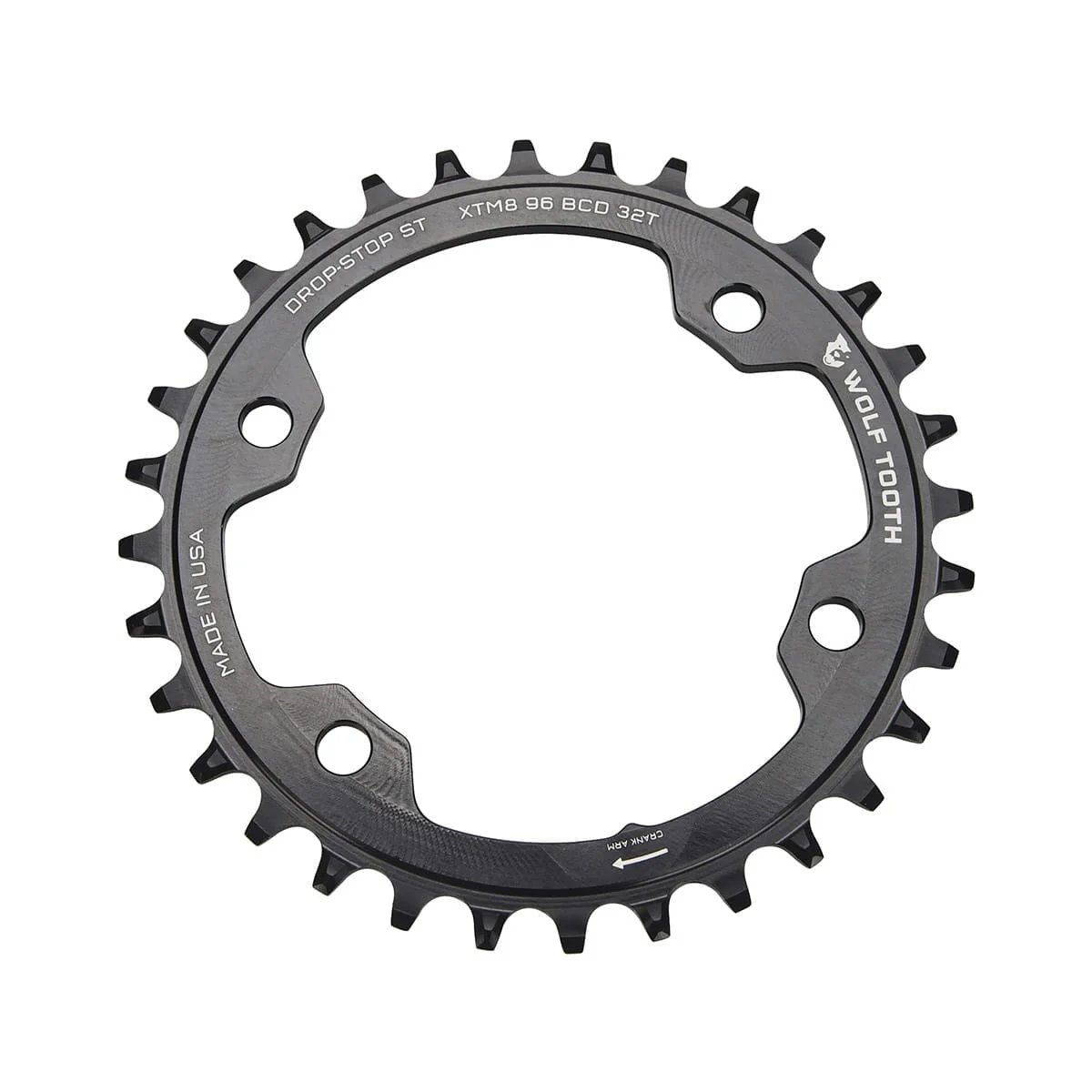 Plateau Mono WOLF TOOTH 96 BCD 12V Shimano 4 Trous 96mm Noir