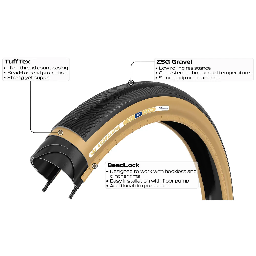 Pneu PANARACER GRAVELKING SLICK TLR 700x35c Tubeless Ready Beige - Image 3