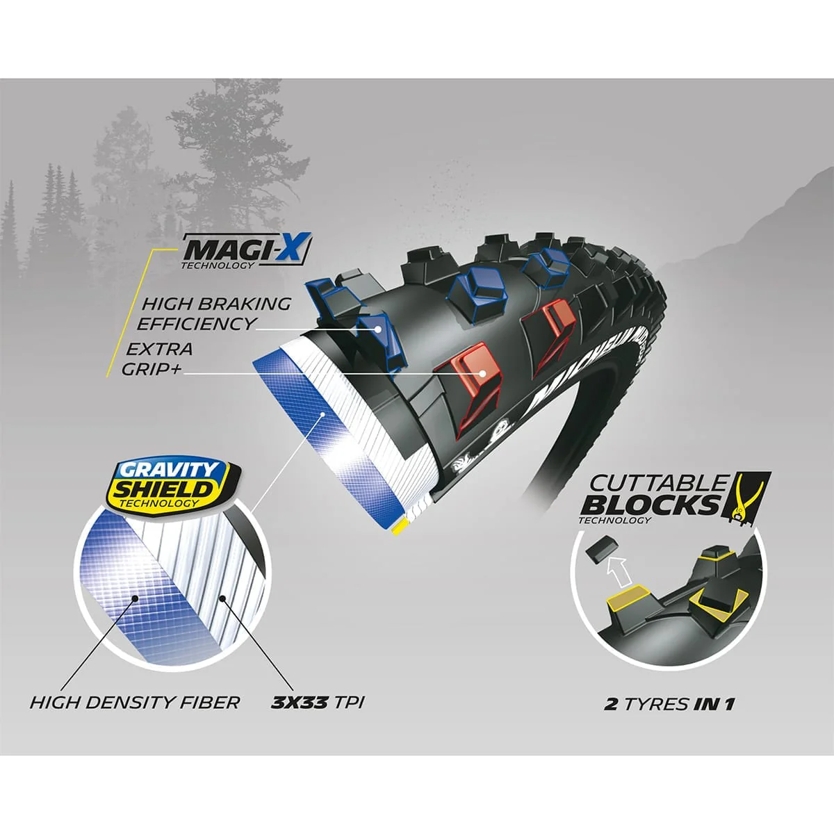 Pneu MICHELIN MUD ENDURO Compétition Line 29x2.25 MAGI-X Tubeless Ready Souple - Image 5