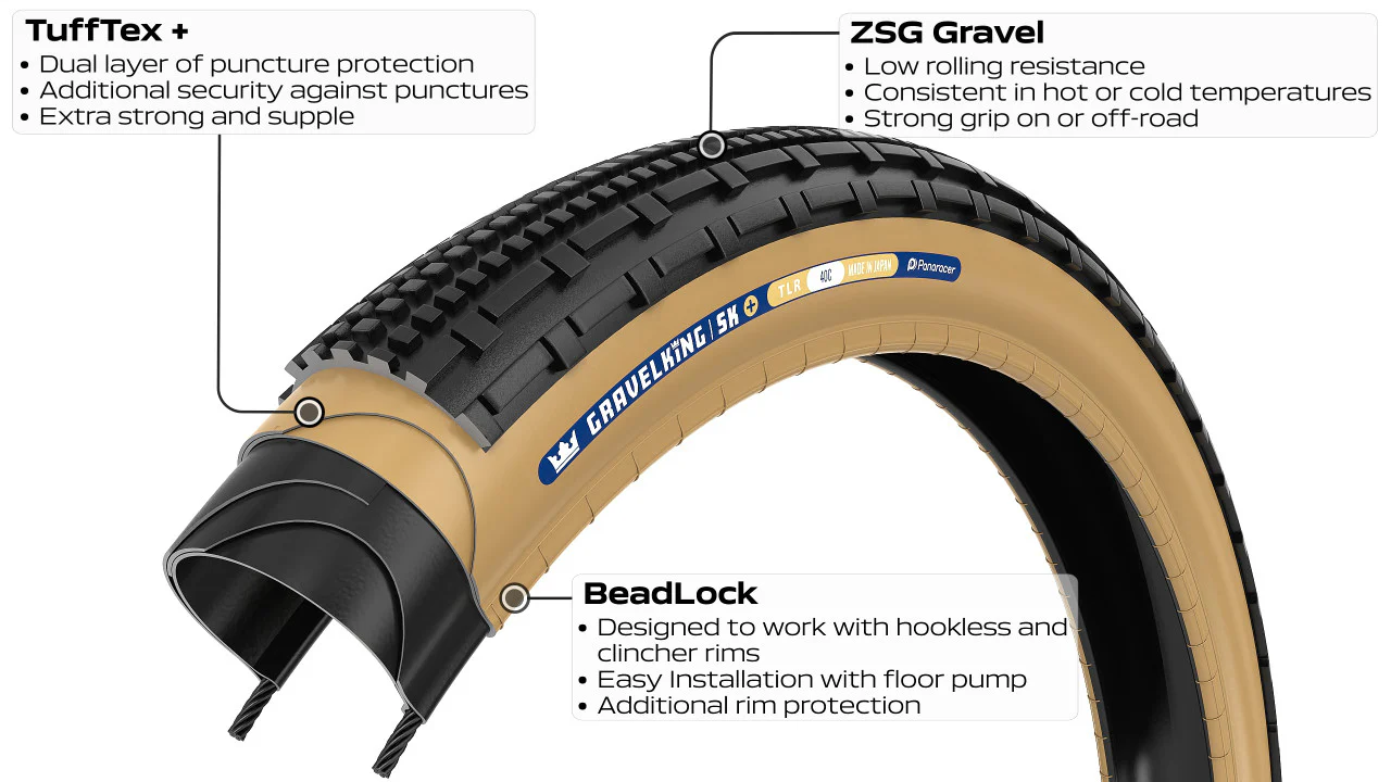 Pneu PANARACER GRAVELKING SK+ TLC 700x40c Tubeless Ready Noir - Image 3