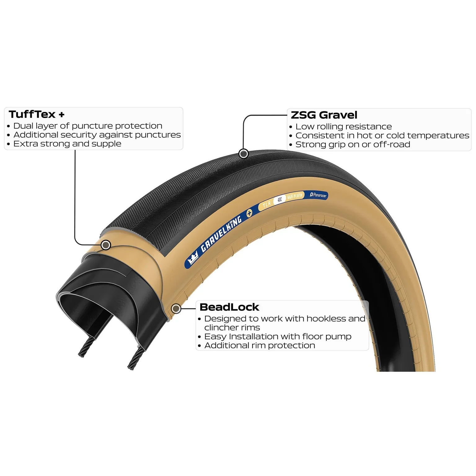 Pneu PANARACER GRAVELKING SLICK+ TLR 700x35 Tubeless Ready Noir - Image 3