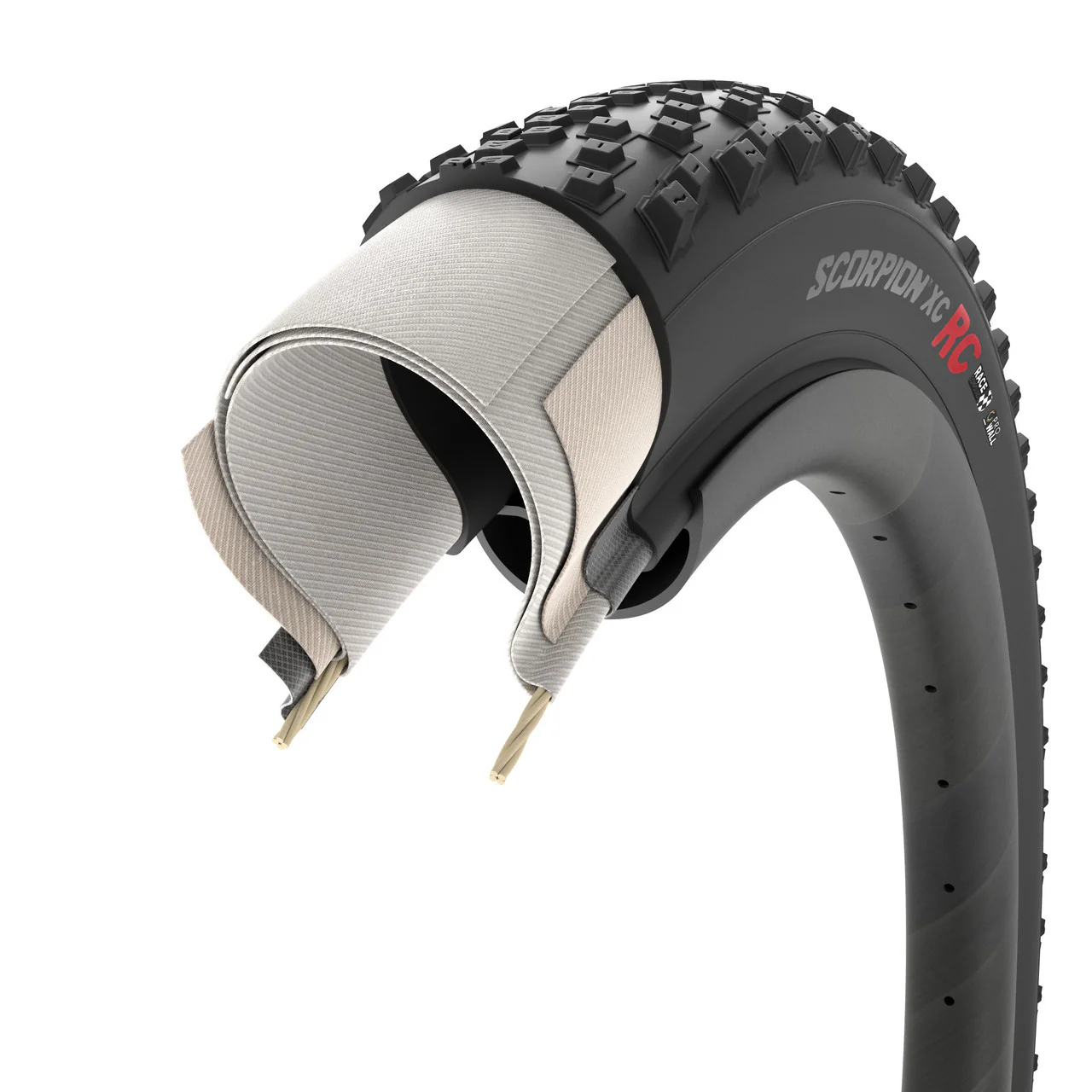 Pneu PIRELLI SCORPION RACE XC RC ProWall 29x2.40 Tubeless Ready Souple Noir/Beige Retro - Image 2