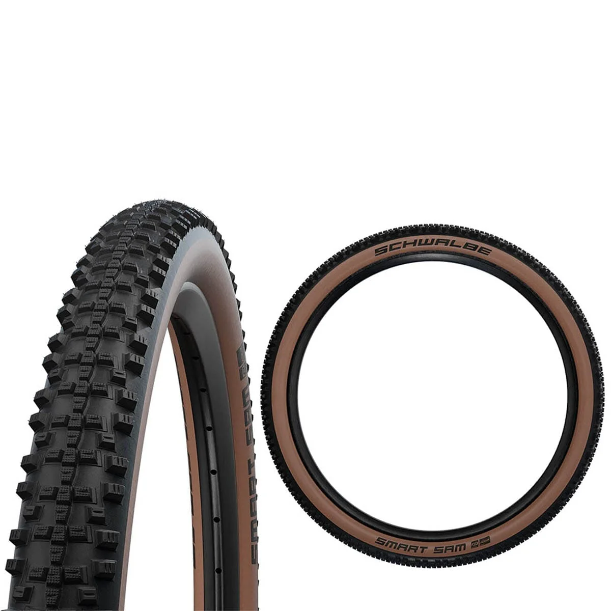 Pneu SCHWALBE SMART SAM 29x2.60 ADDIX PERFORMANCE RACEGUARD TubeType Souple Noir/Marron - Image 2
