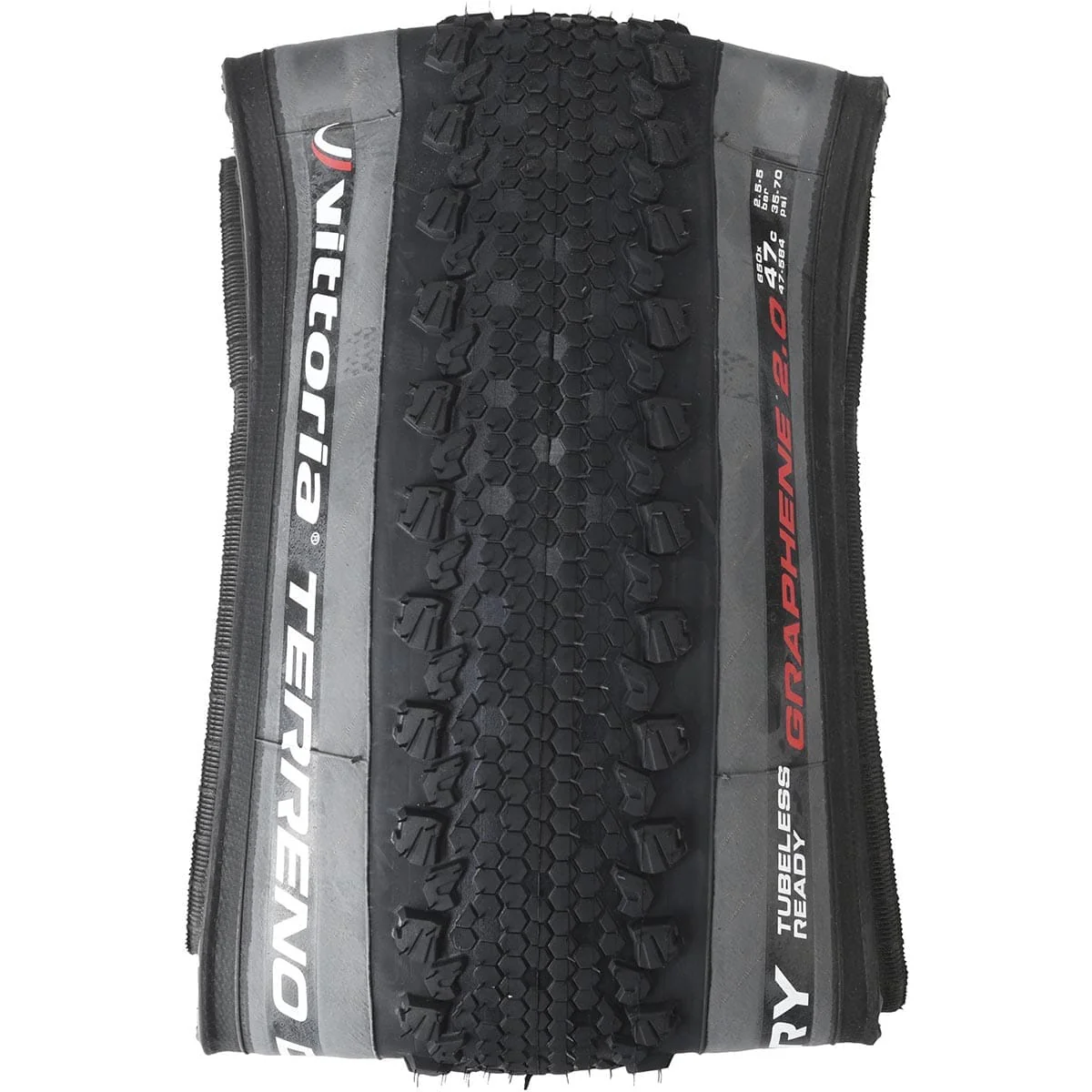 Pneu VITTORIA TERRENO DRY GRAVEL ENDURANCE Graphene G2.0 650x47c Tubeless Ready Gris
