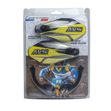 Protège Mains AVS KIT DECO Patte Alu Noir/Jaune - Image 2