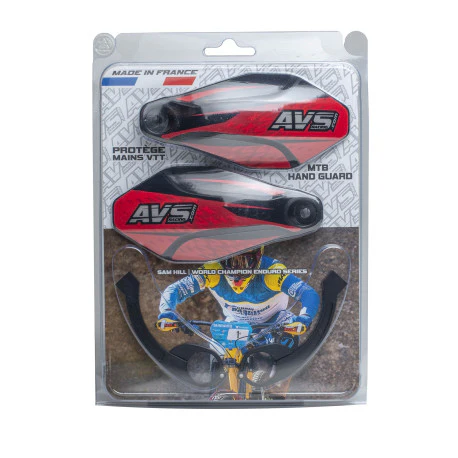 Protège Mains AVS KIT DECO Patte Alu Rouge/Noir - Image 2