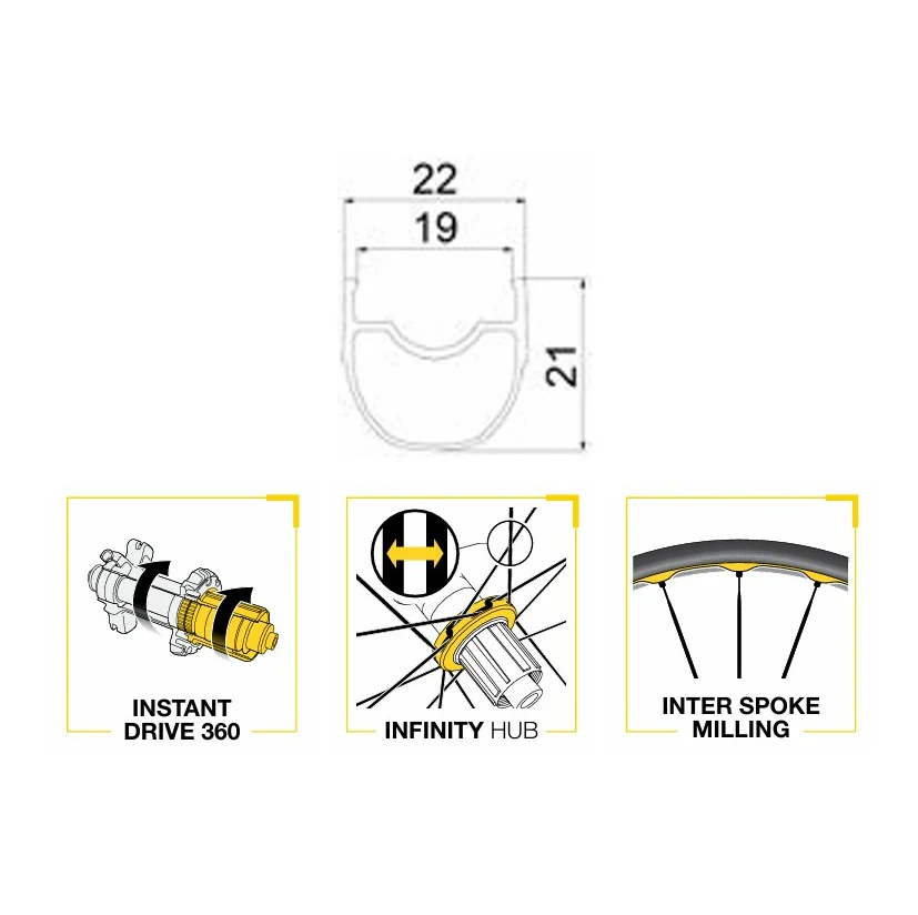 Paire de Roues MAVIC KSYRIUM SL HERITAGE DISC Tubeless Ready (Center Lock) - Image 6