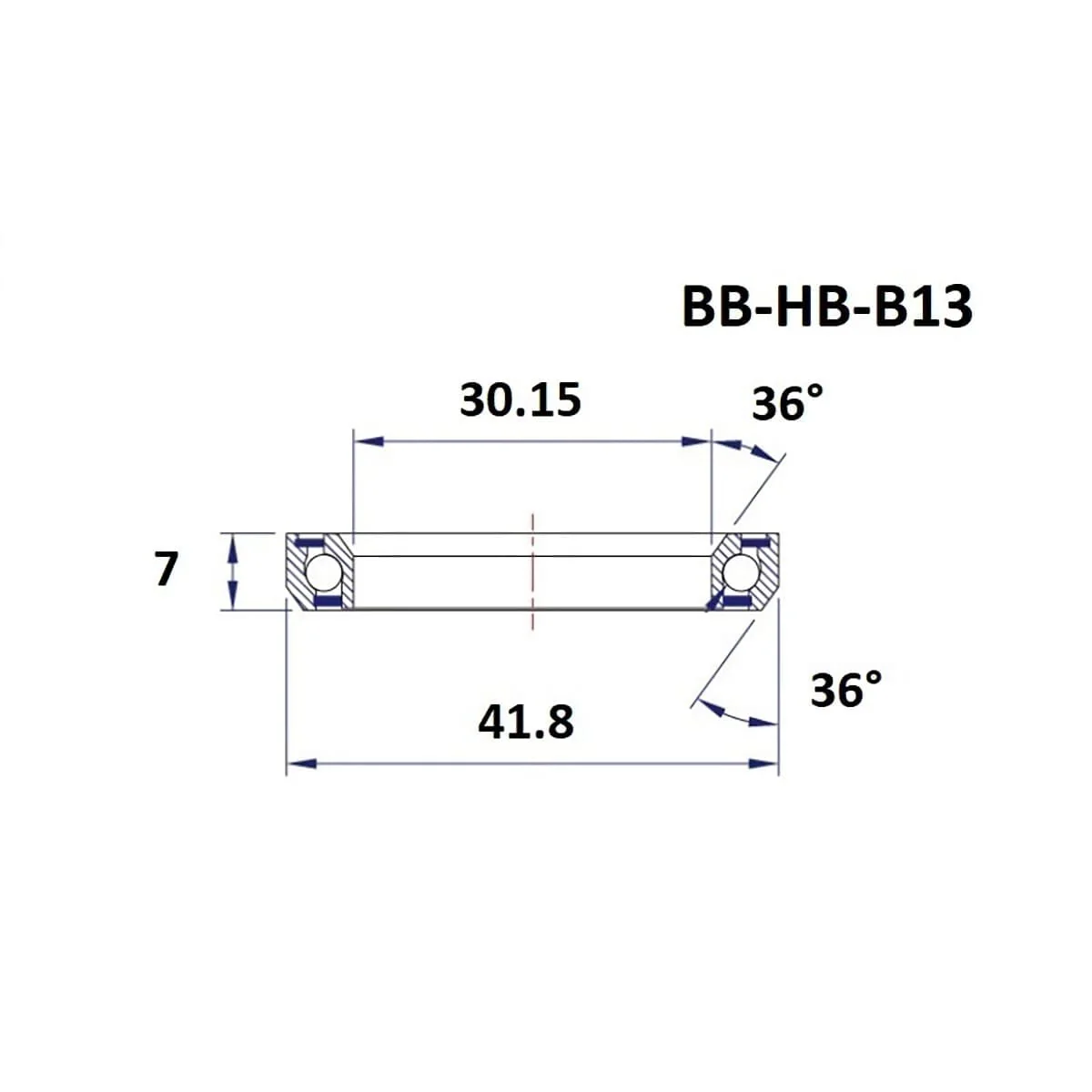 Roulement de Direction BLACK BEARING B13 30.15x41.8x7mm 36/36° 1-1/8" - Image 2
