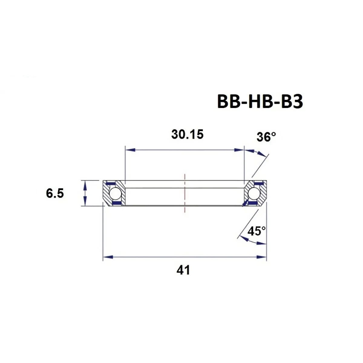 Roulement de Direction BLACK BEARING B3 30.15x41x6.5 mm 36/45° 1-1/8" - Image 2