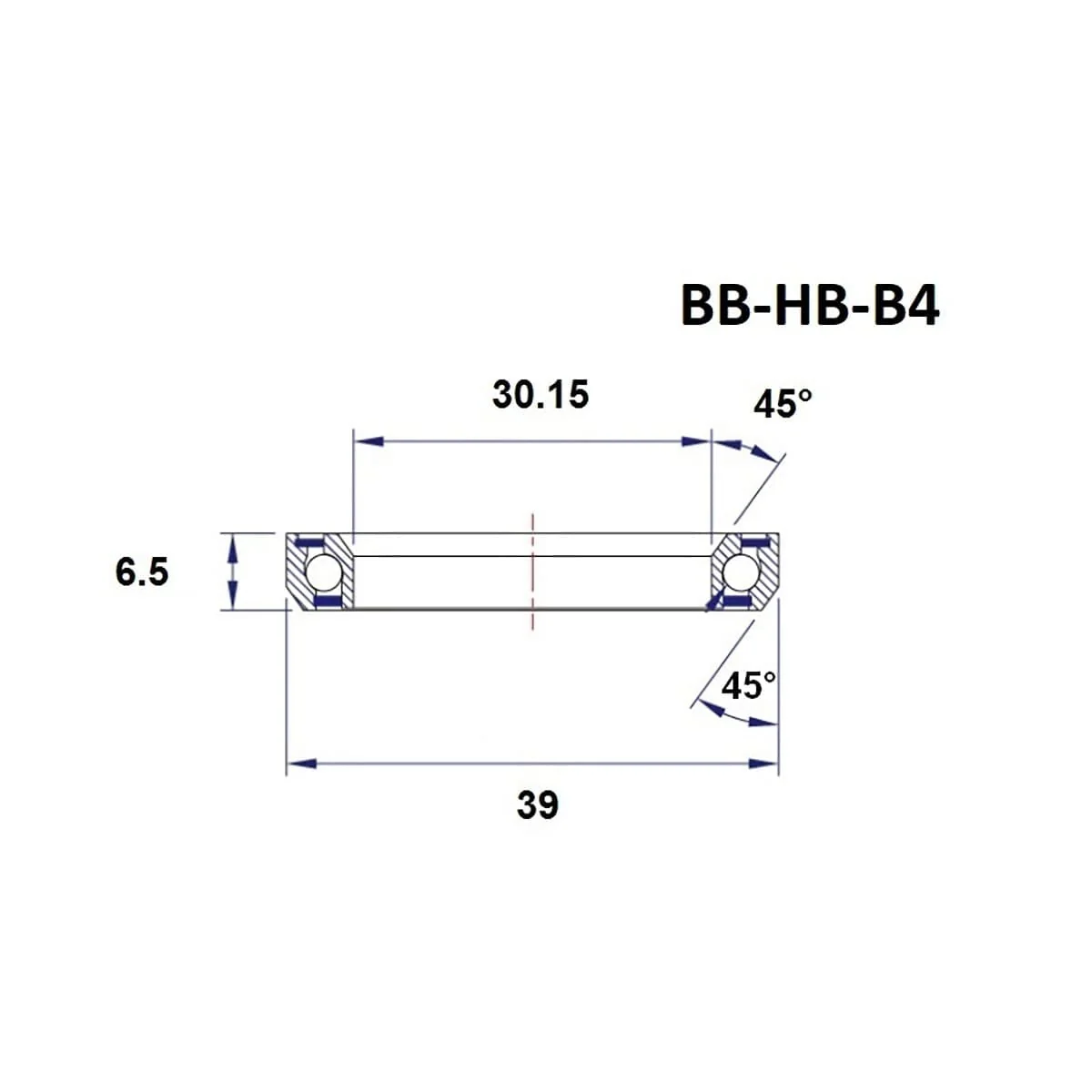 Roulement de Direction BLACK BEARING B4 30.15x39x6.5mm 45/45° 1-1/8" - Image 2