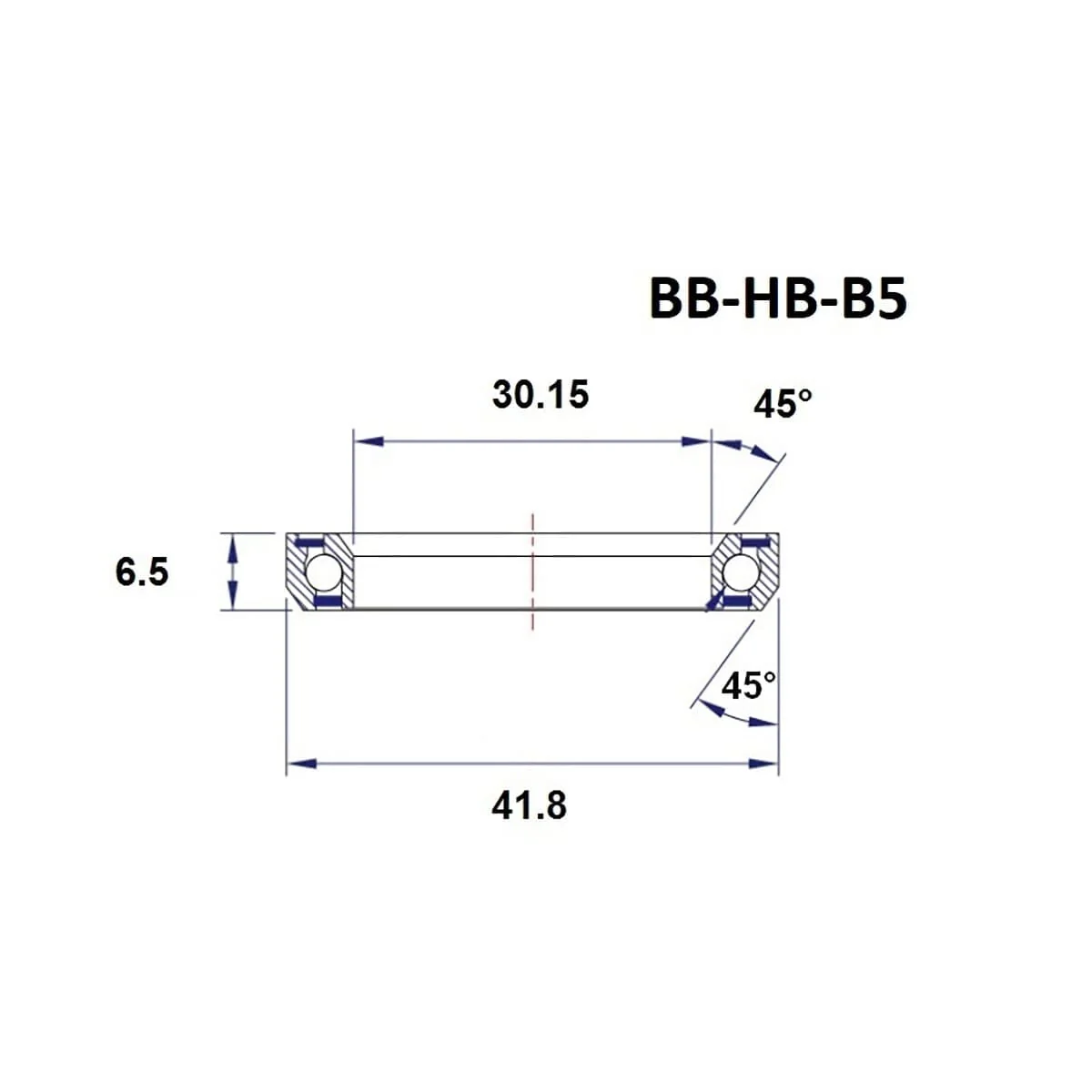 Roulement de Direction BLACK BEARING B5 30.15x41.8x6.5mm 45/45°  1-1/8" - Image 3