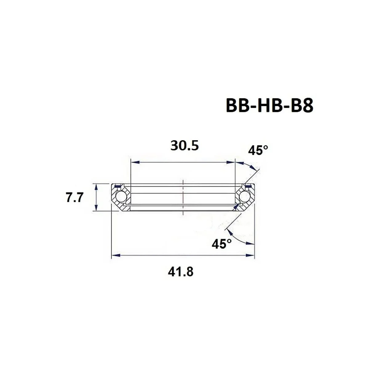 Roulement de Direction BLACK BEARING B8 30.5x41.8x7.7 mm 45/45° 1-1/8" - Image 2