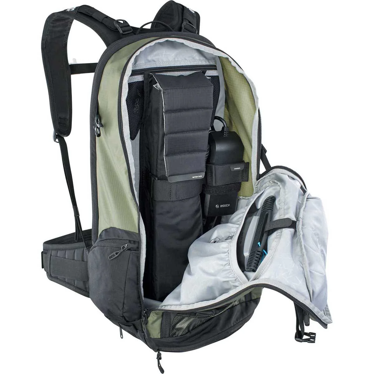 Sac à Dos avec Dorsale EVOC FR TOUR E-RIDE 30L Kaki - Image 6