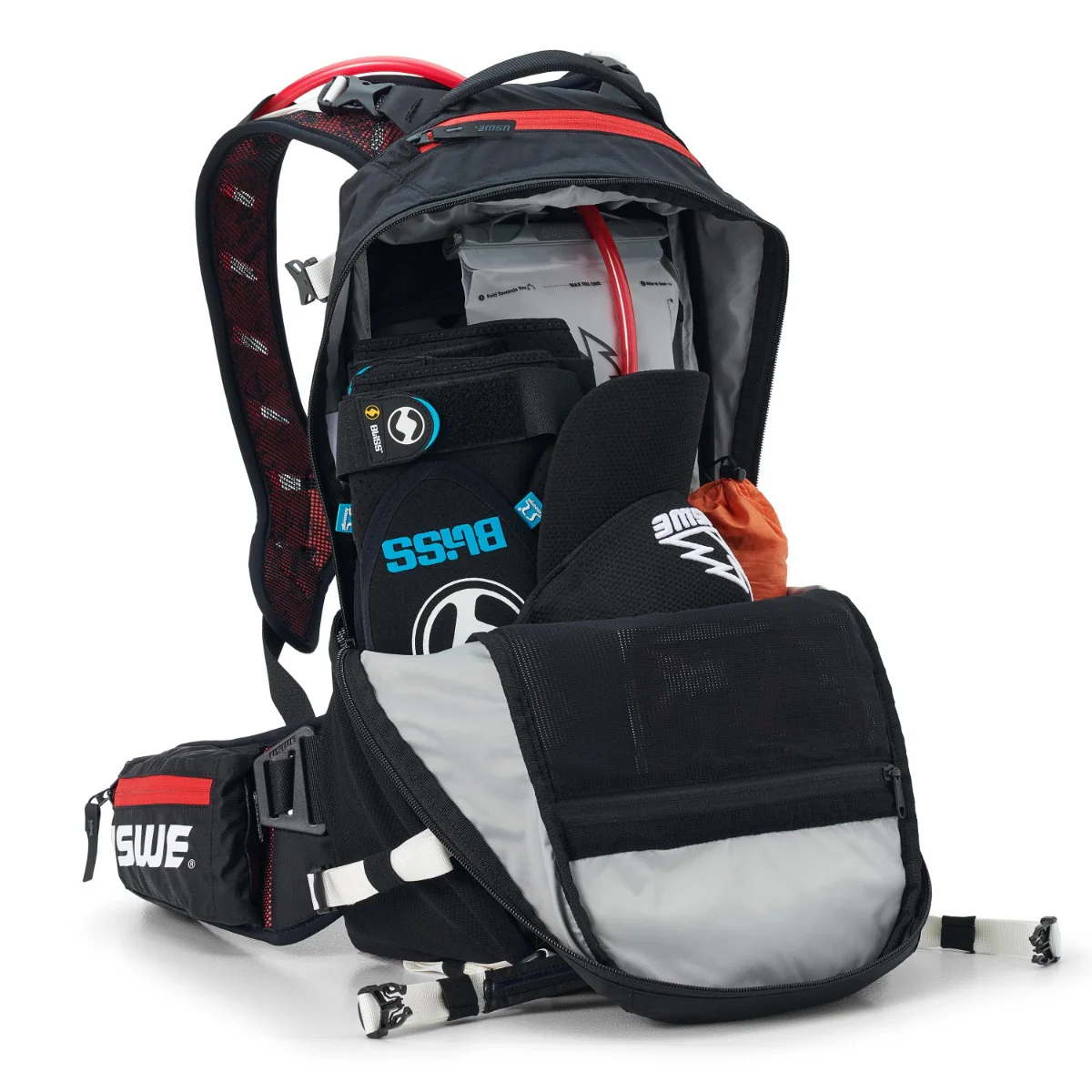 Sac à Dos avec Dorsale Intégrée USWE FLOW 16 L Noir/Rouge - Image 8