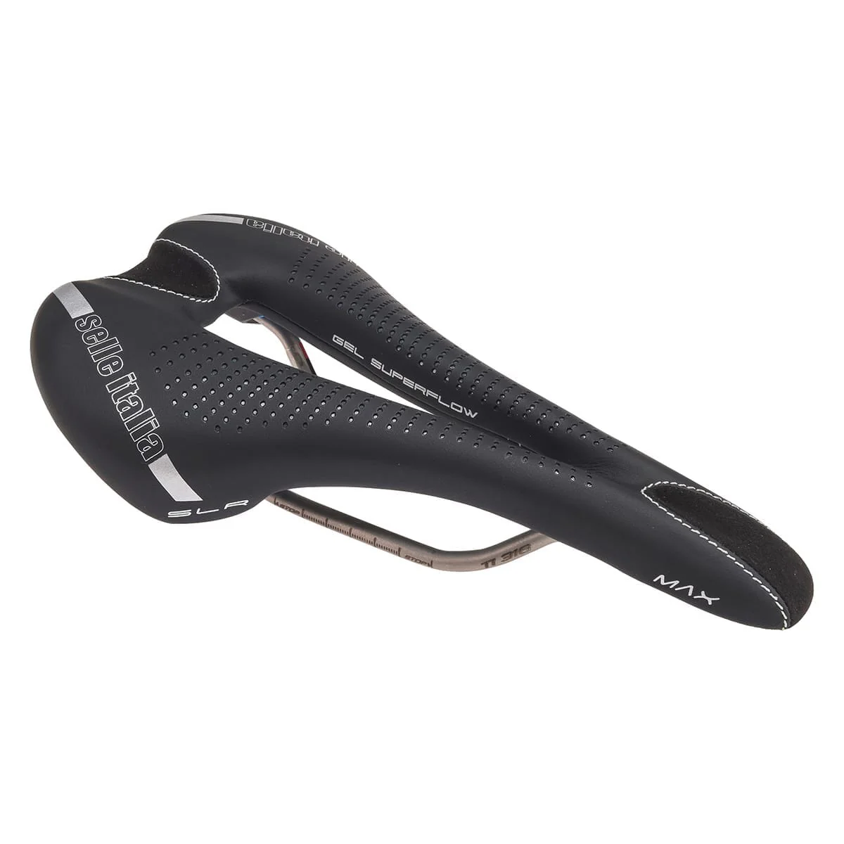 Selle SELLE ITALIA MAX SLR GEL SUPERFLOW L Rails TI316 Noir