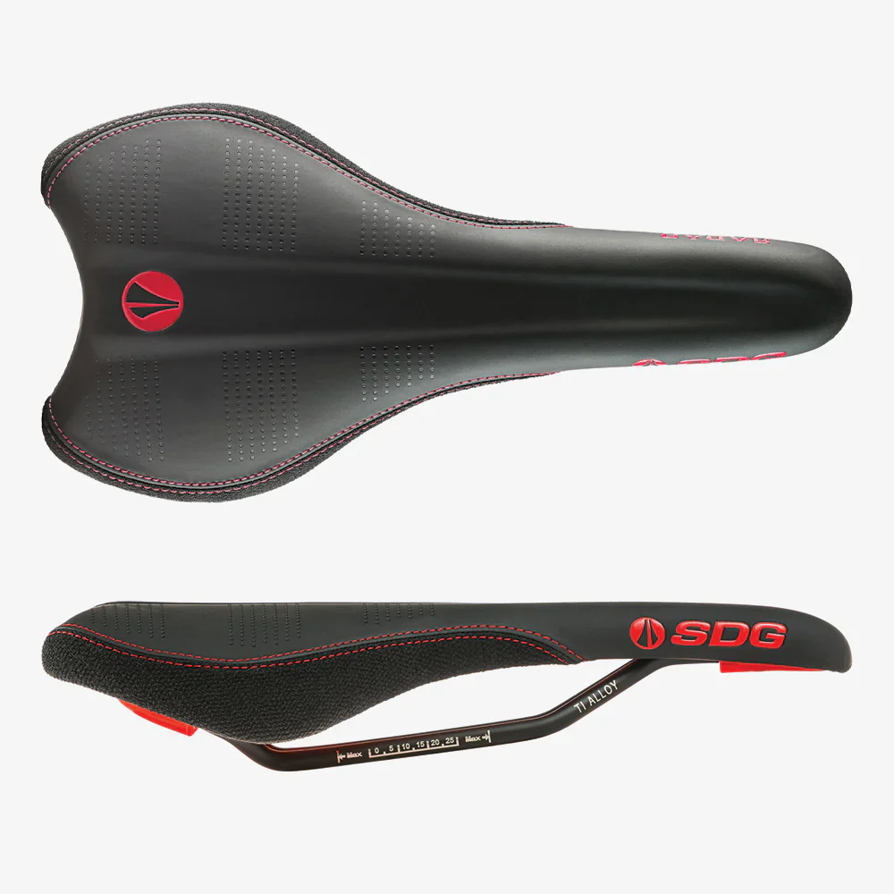 Selle SDG RADAR MTN Rails Titane-Alu Noir/Rouge