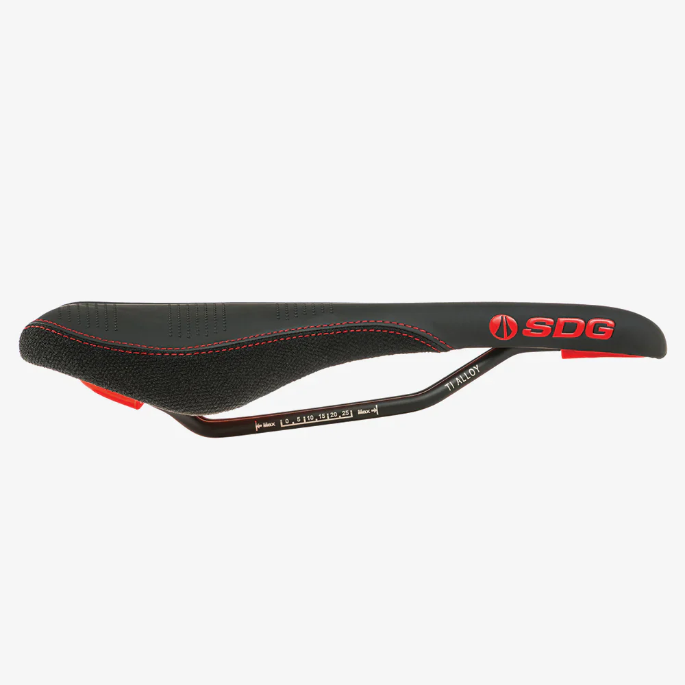 Selle SDG RADAR MTN Rails Titane-Alu Noir/Rouge - Image 5