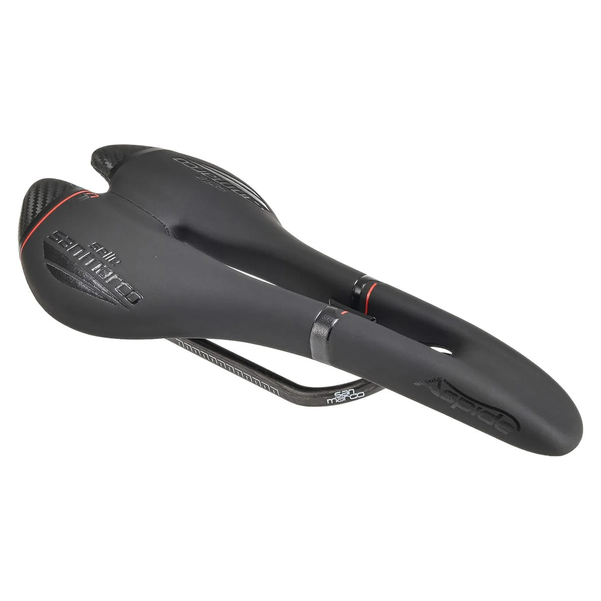 Selle SAN MARCO ASPIDE CARBON FX OPEN FIT NARROW Rails Carbone