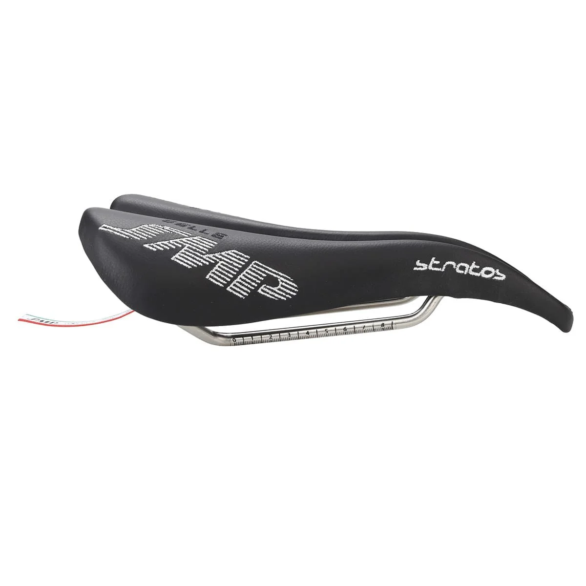 Selle SMP STRATOS Cuir Rails Inox Noir - Image 2