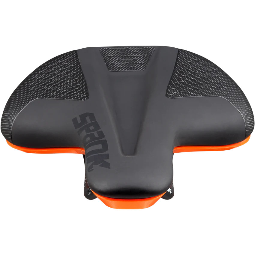 Selle SPANK SPIKE 160 Cuir Rails CrMo Orange - Image 2