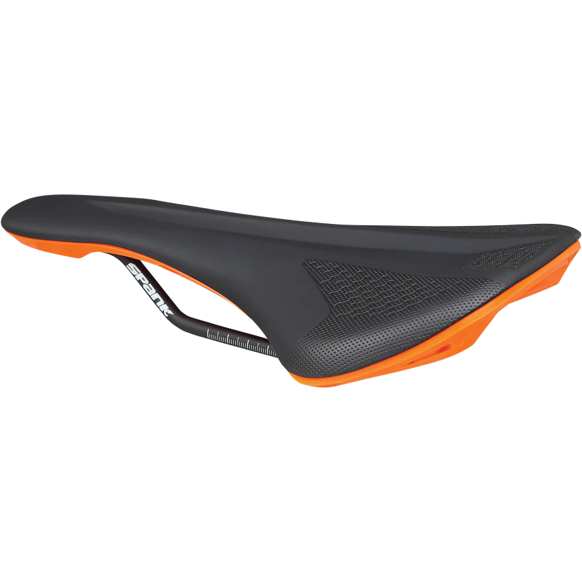 Selle SPANK SPIKE 160 Cuir Rails CrMo Orange - Image 4