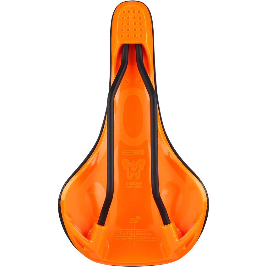 Selle SPANK SPIKE 160 Cuir Rails CrMo Orange - Image 5