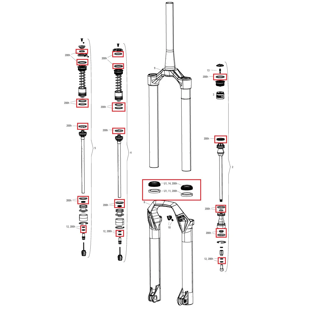 Kit Entretien 200 h/An ROCKSHOX PSYLO Gold (2025+) Générations A