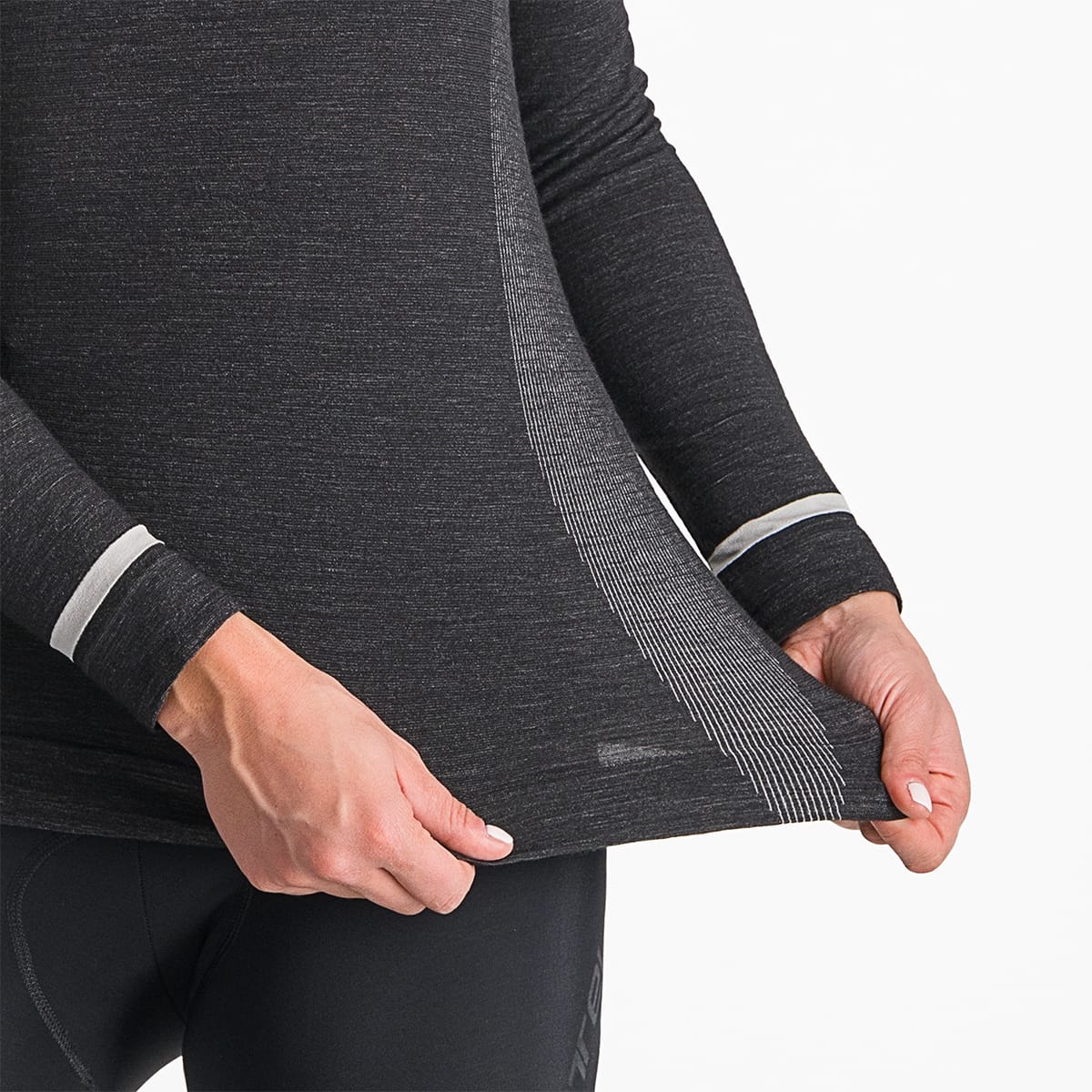 Sous-Vêtement CASTELLI MERINO SEAMLESS Femme Manches Longues Noir - Image 4