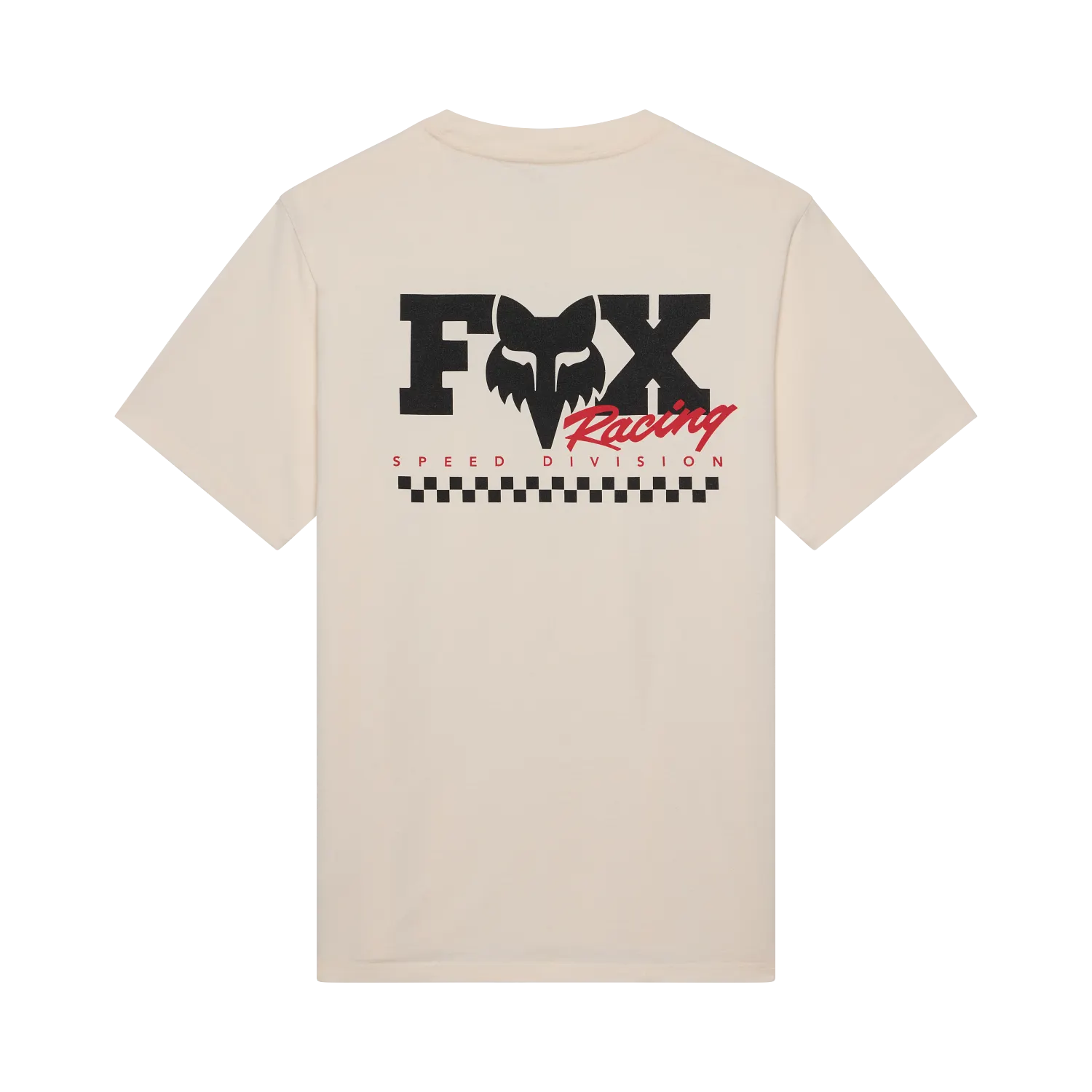 T-Shirt FOX CHECKER 195 ORIGINAL Manches Courtes Blanc Cassé - Image 2