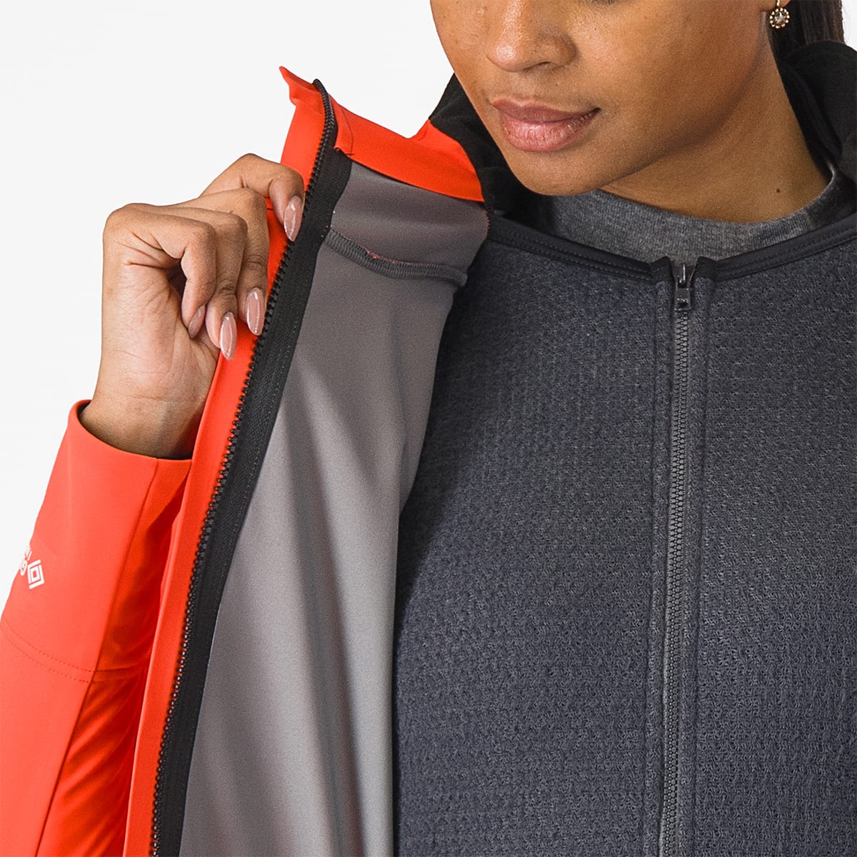 Veste CASTELLI ALPHA DOPPIO ROS Femme Corail/Noir - Image 5
